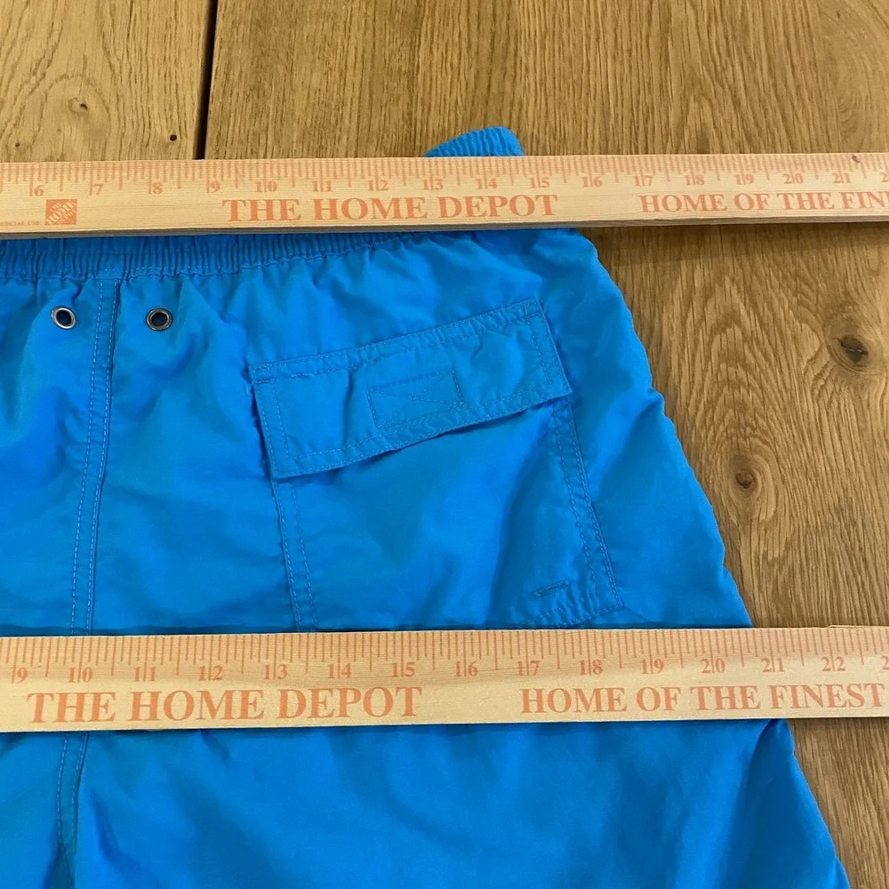 Polo Ralph Lauren VTG Traveler Solid Lined Swim Trunks Blue Beach SM